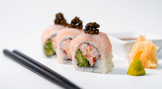 Sushi Roll with Crab Meat With Yellowtail and Caviar