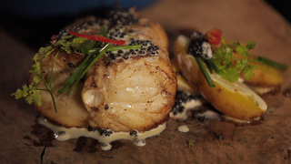 Monkfish with a ragout of Mussels