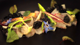 Carpaccio of yellow tail with citrus dressing